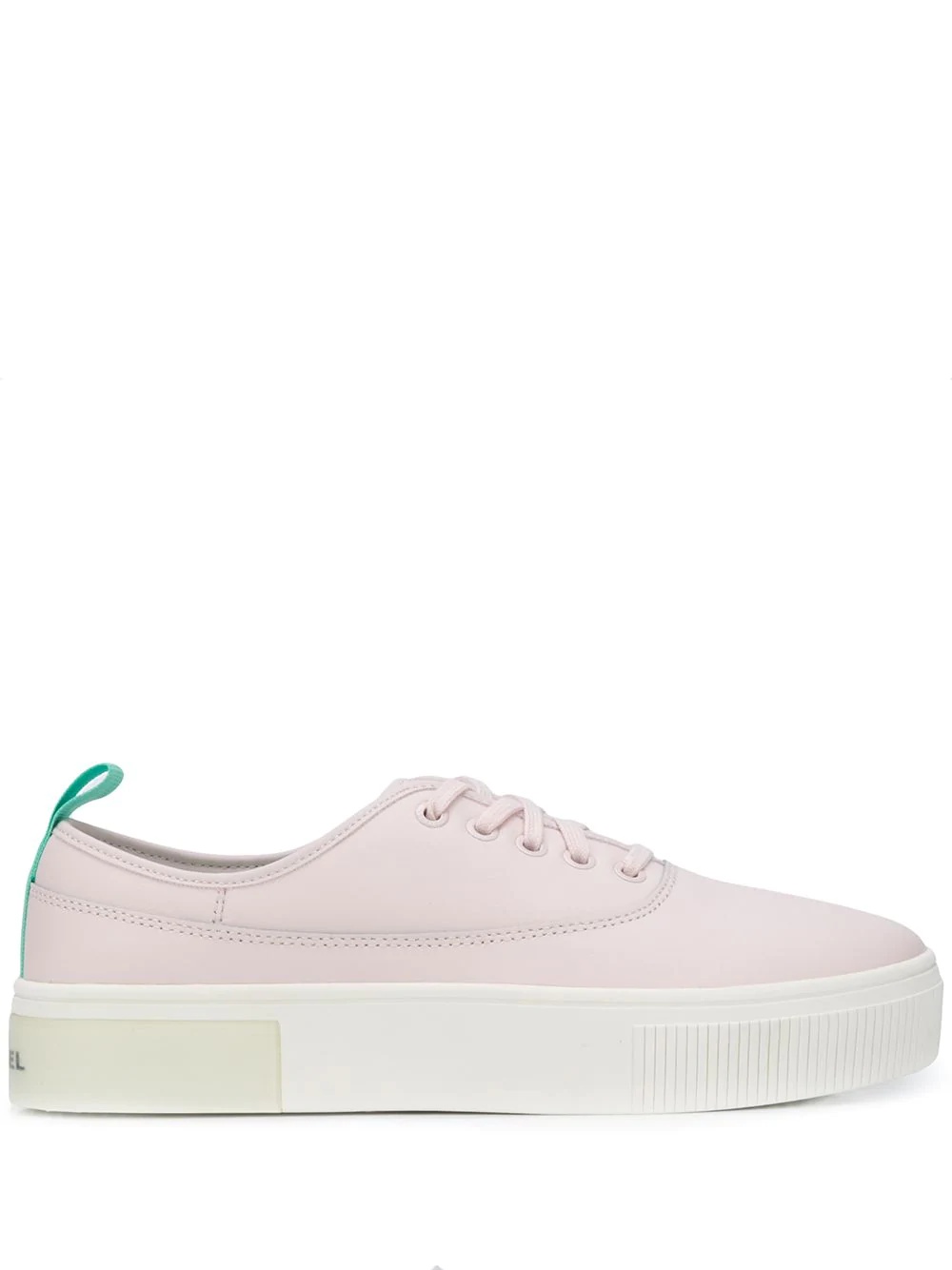 contrast pull tab sneakers - 1