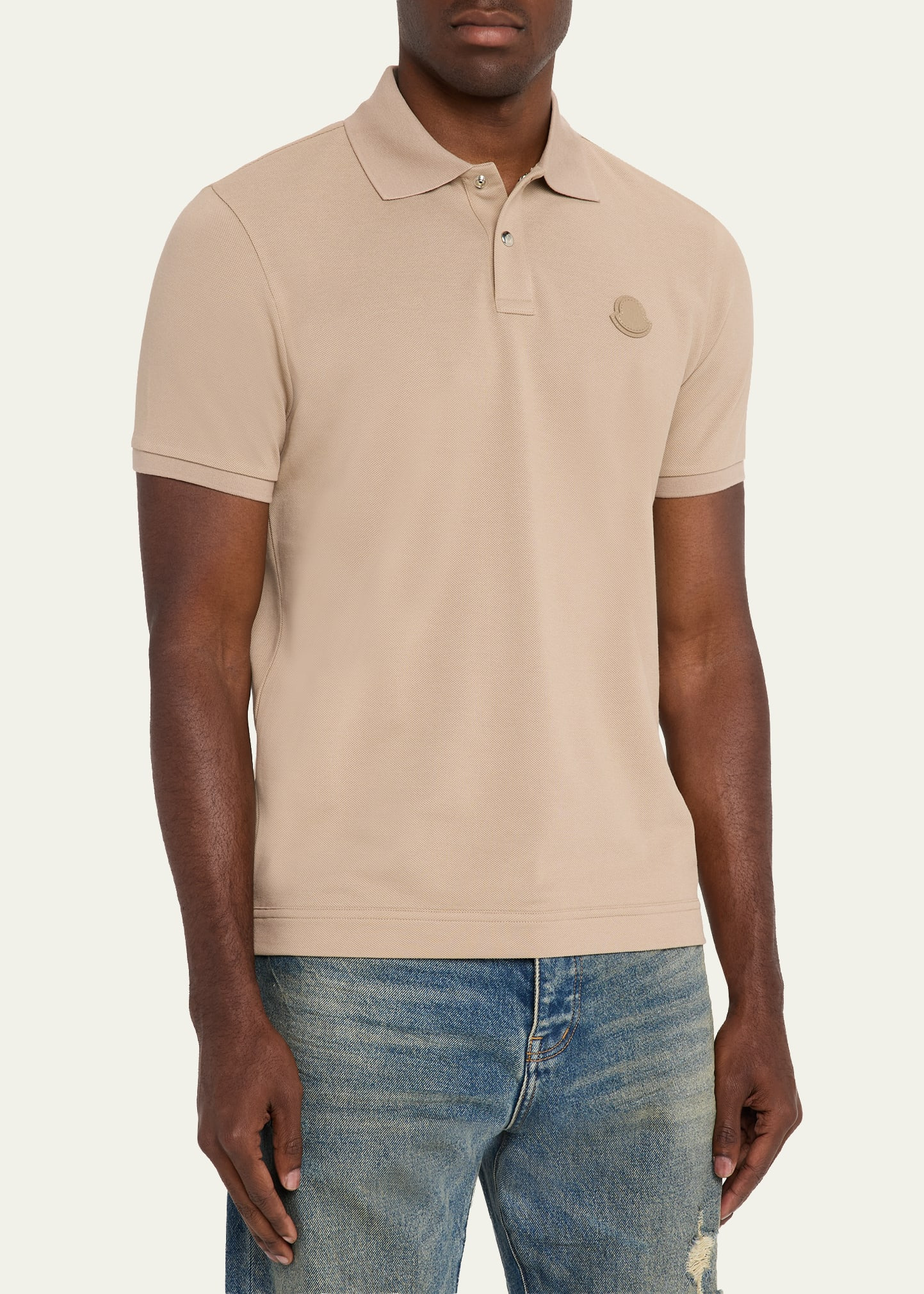 Men's Leather-Emblem Polo Shirt - 4