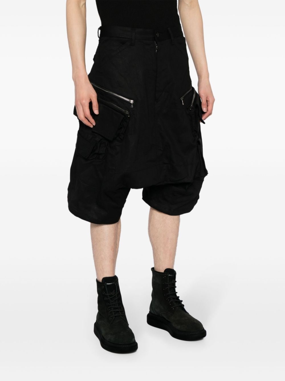 mid-rise drop-crotch shorts - 3