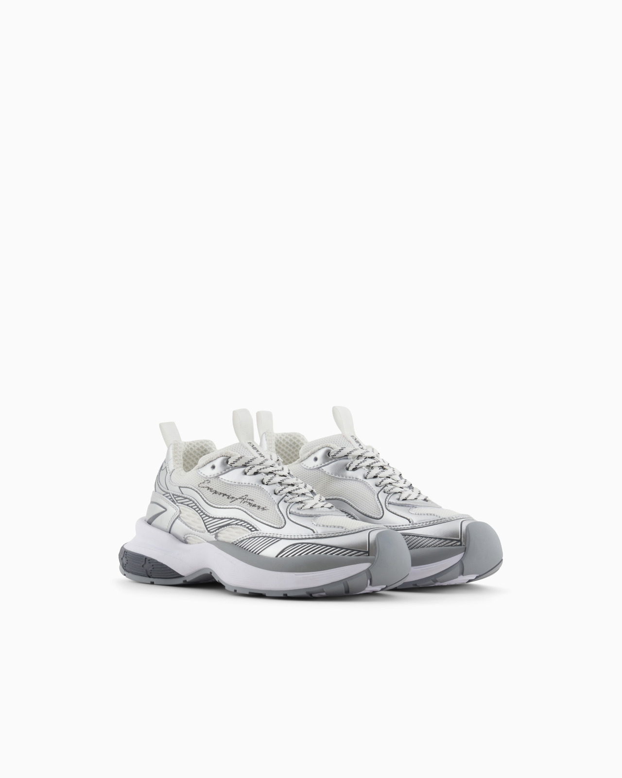MESH SNEAKERS WITH LAMINATED DETAILS AND SIGNATURE LOGO - 2