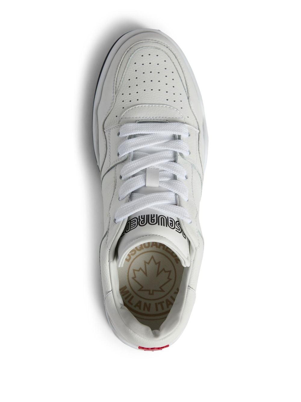 perforated lace-up sneakers - 3