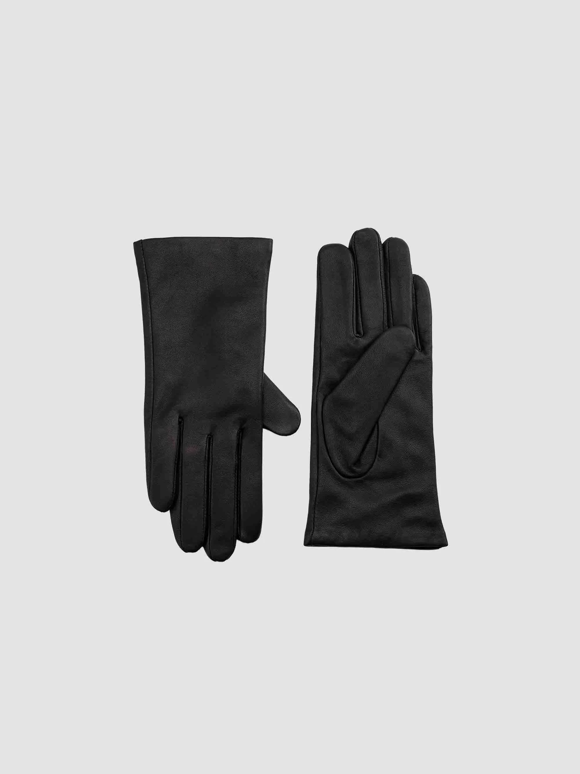 Women's Short Classic Nappa Gloves - Black - 1