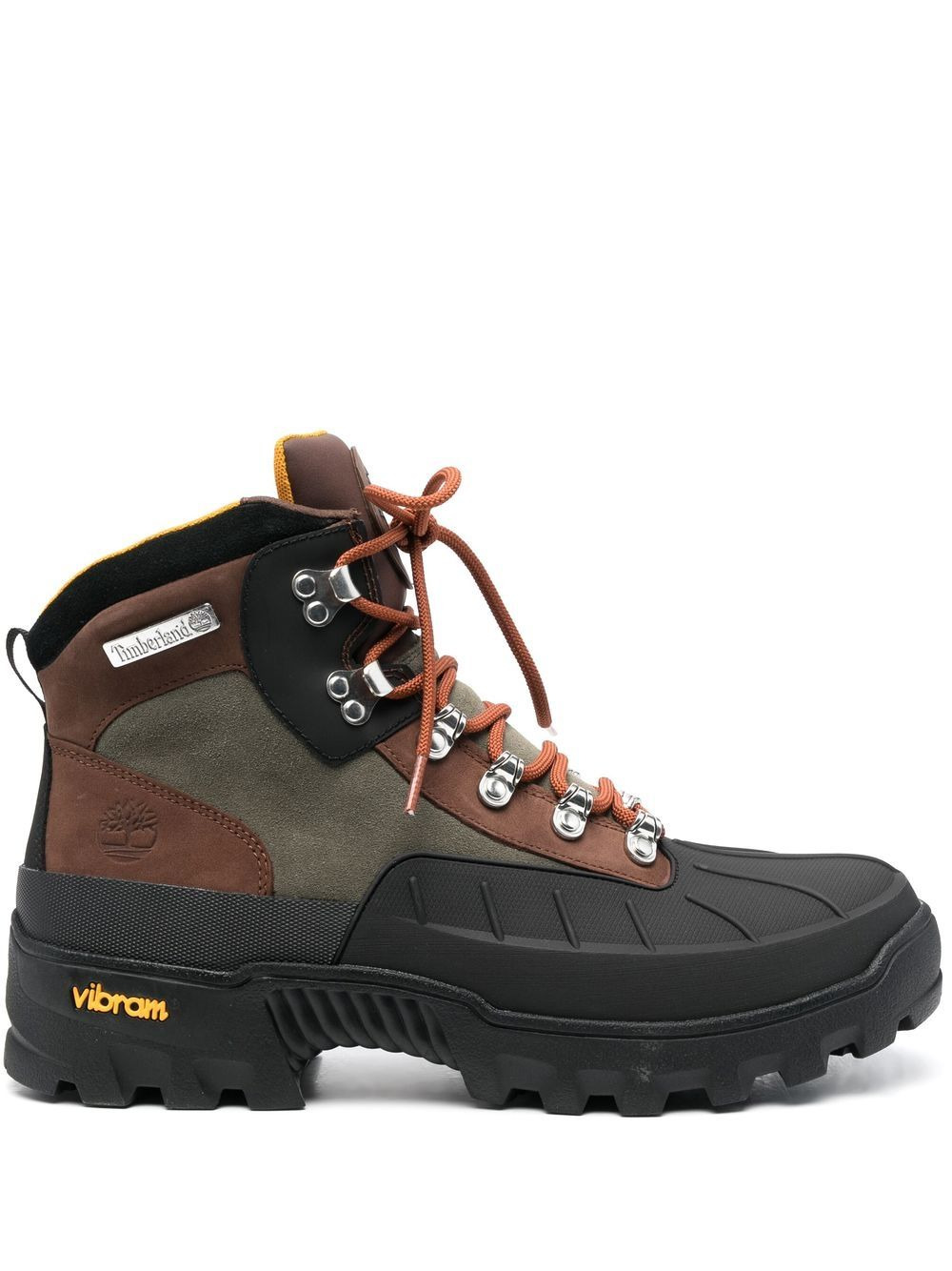 panelled lace-up boots - 1