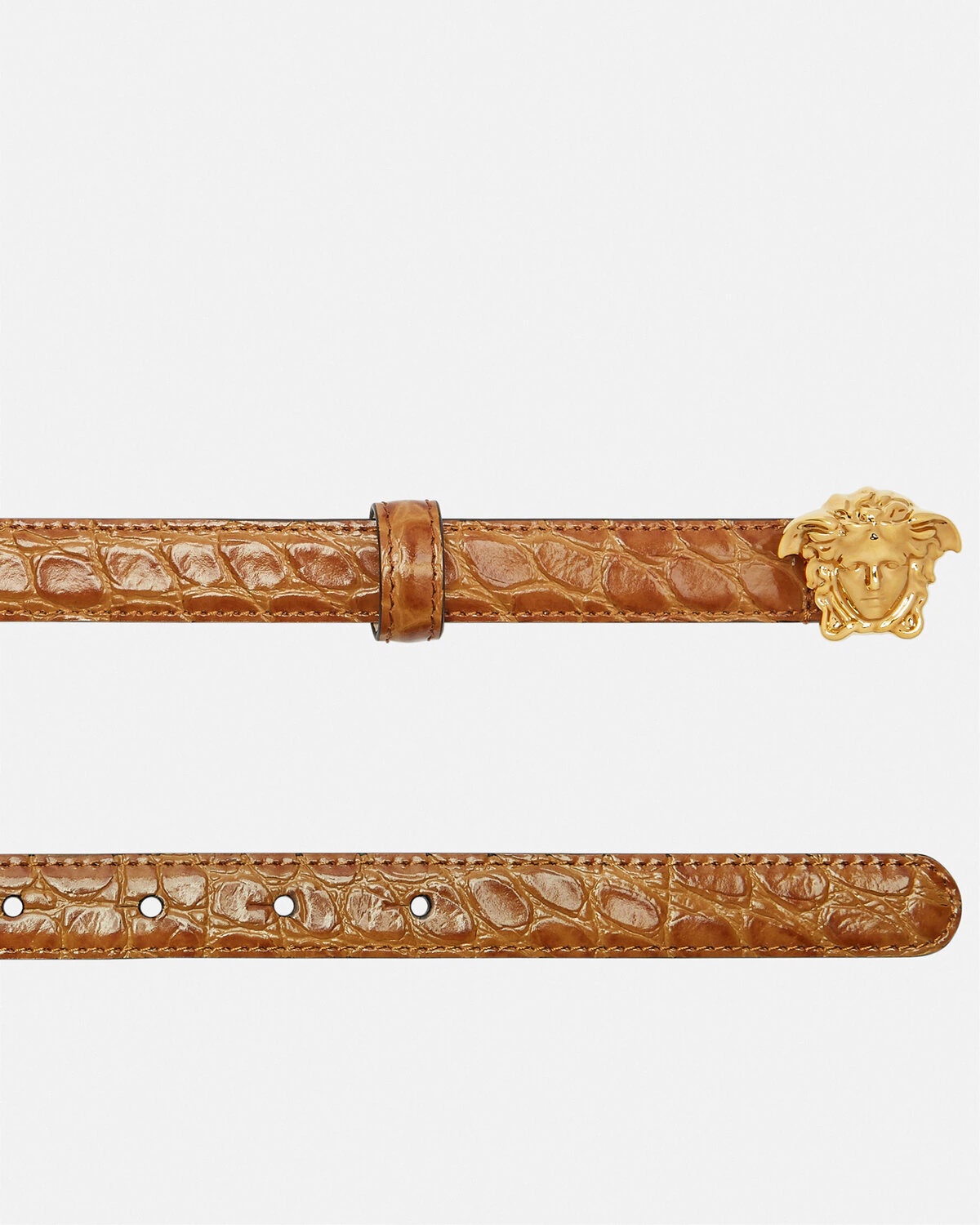 La Medusa Croc-Effect Leather Belt - 2