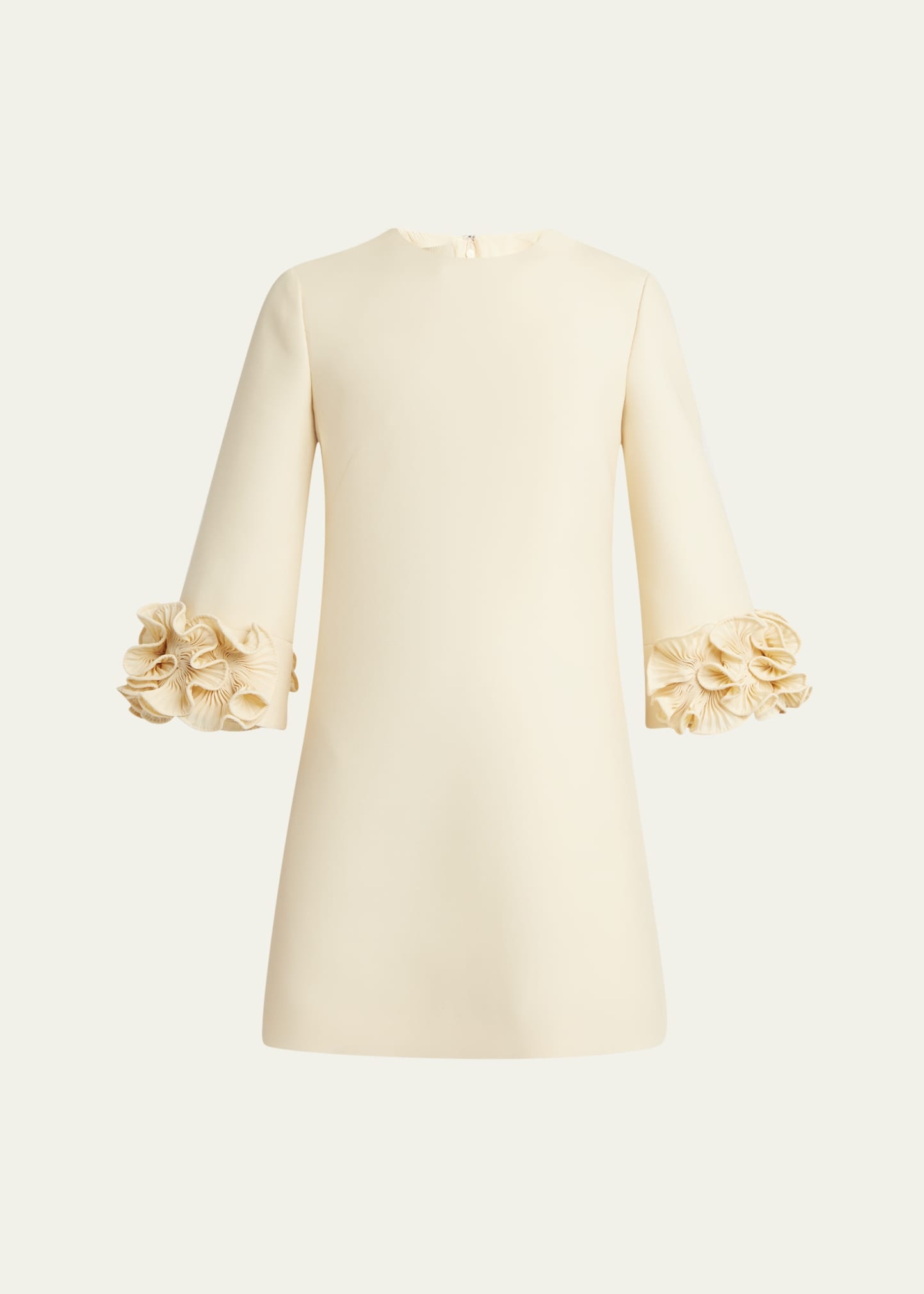 Ruffle Cuff Crepe Couture Short Dress - 1