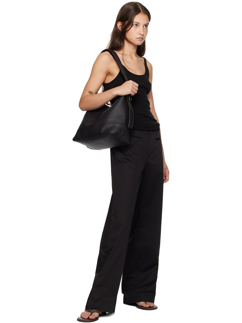 ST. AGNI Black Organic Cotton Slim Scoop Tank Top outlook