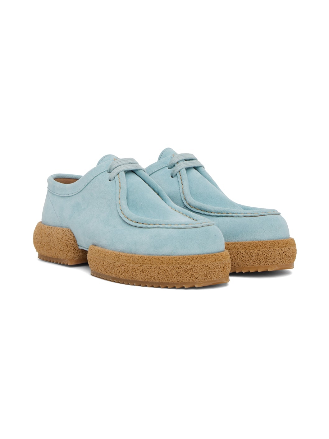 Blue Lace-Up Loafers - 4