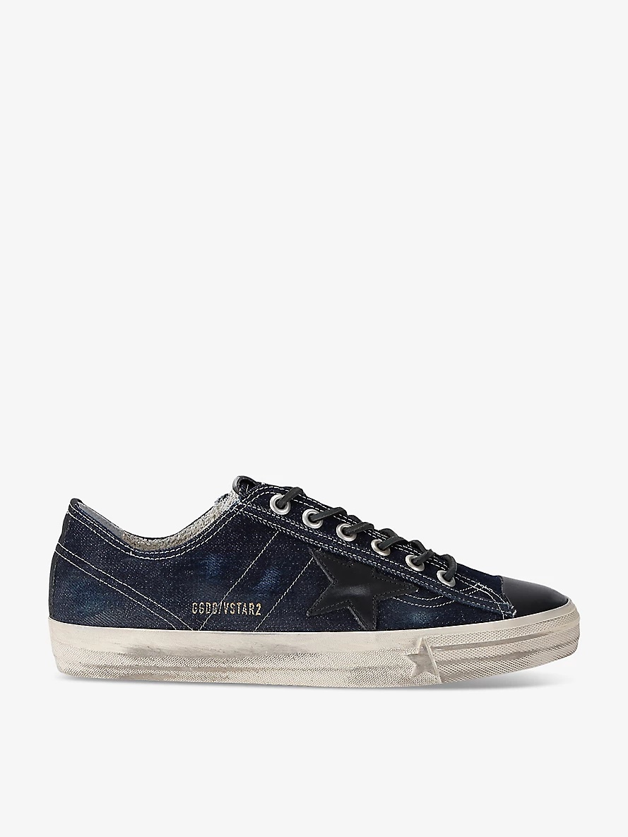 V-Star leather-star denim low-top trainers - 1