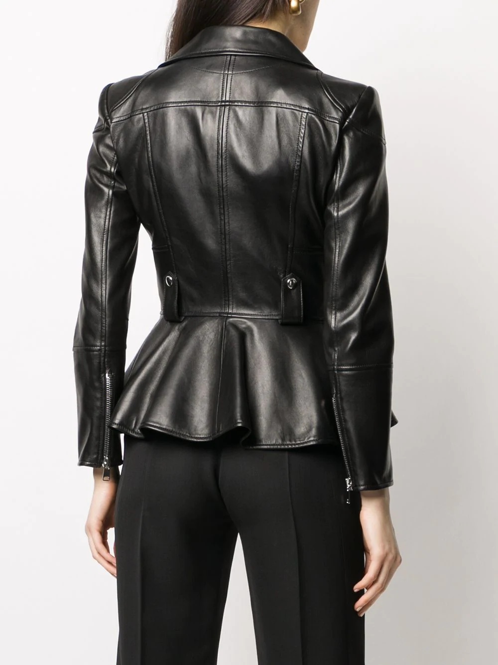 peplum hem biker jacket - 4