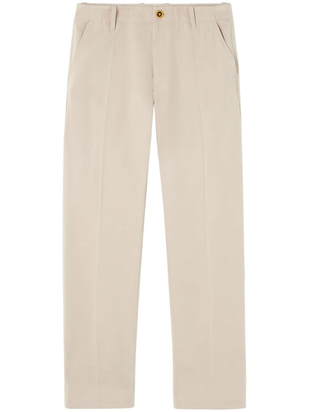 logo-embroidered straight-leg trousers - 1