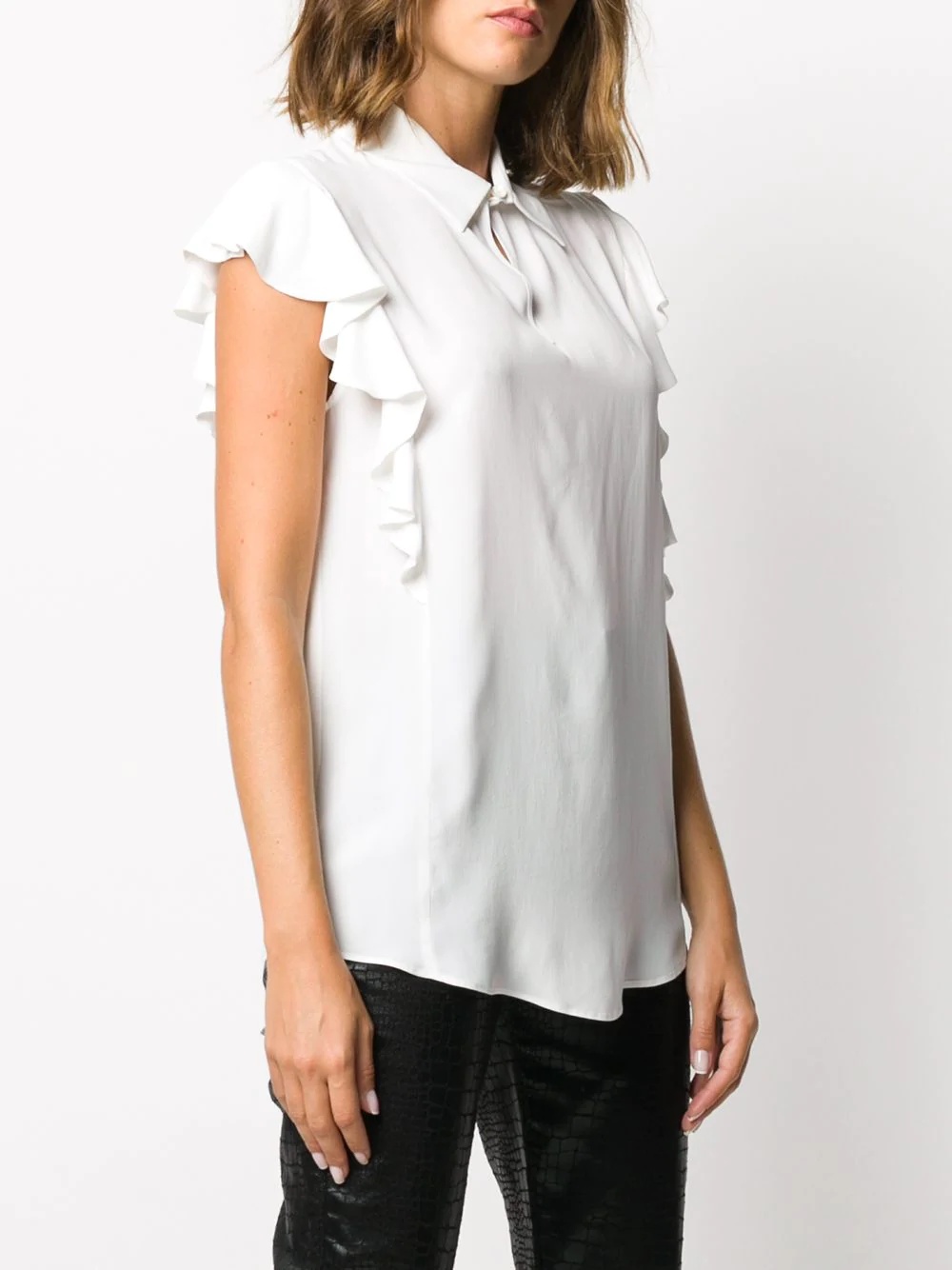 ruffle sleeveless shirt - 3