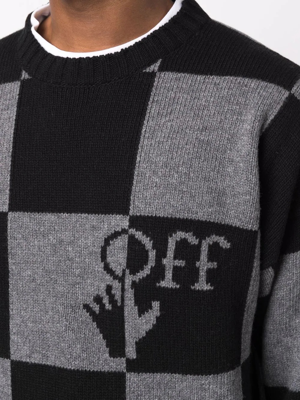 checkerboard logo intarsia-knit jumper - 5