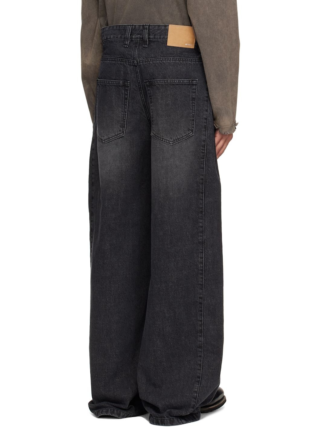 Black Tuck-Detail Jeans - 3