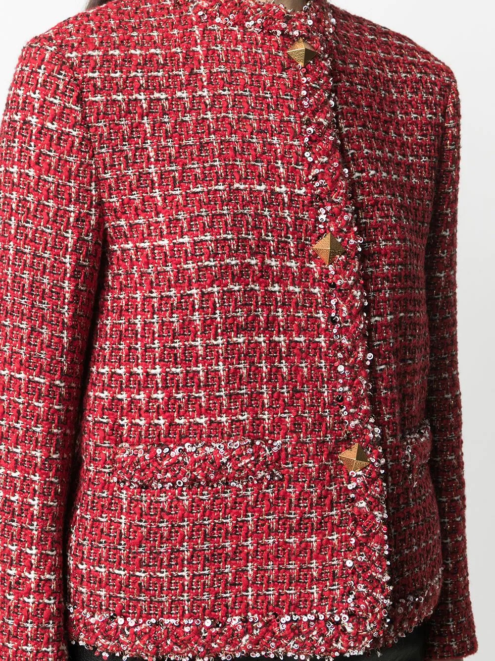 sequin-detail tweed jacket - 5