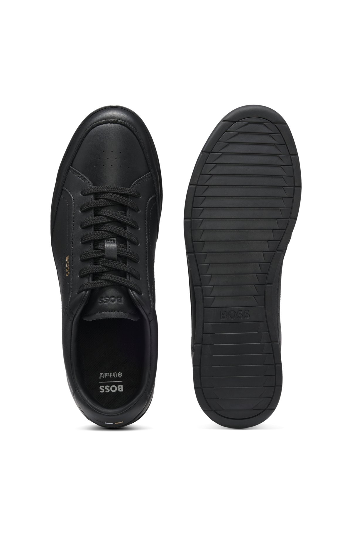 LEATHER TRAINERS WITH EMBOSSED LOGO - 4