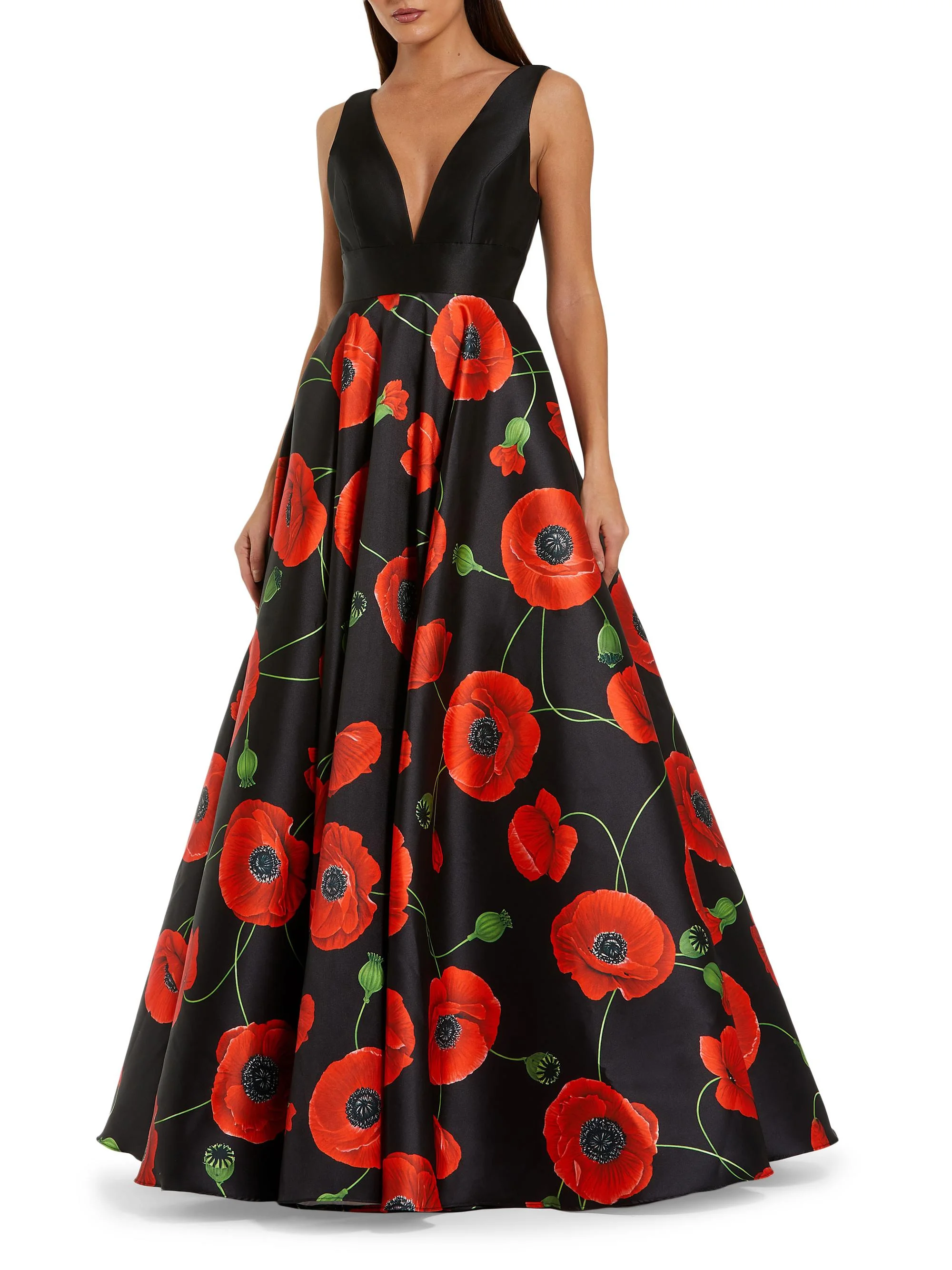 Women's Floral Satin Gown - Poppy Multi - 1