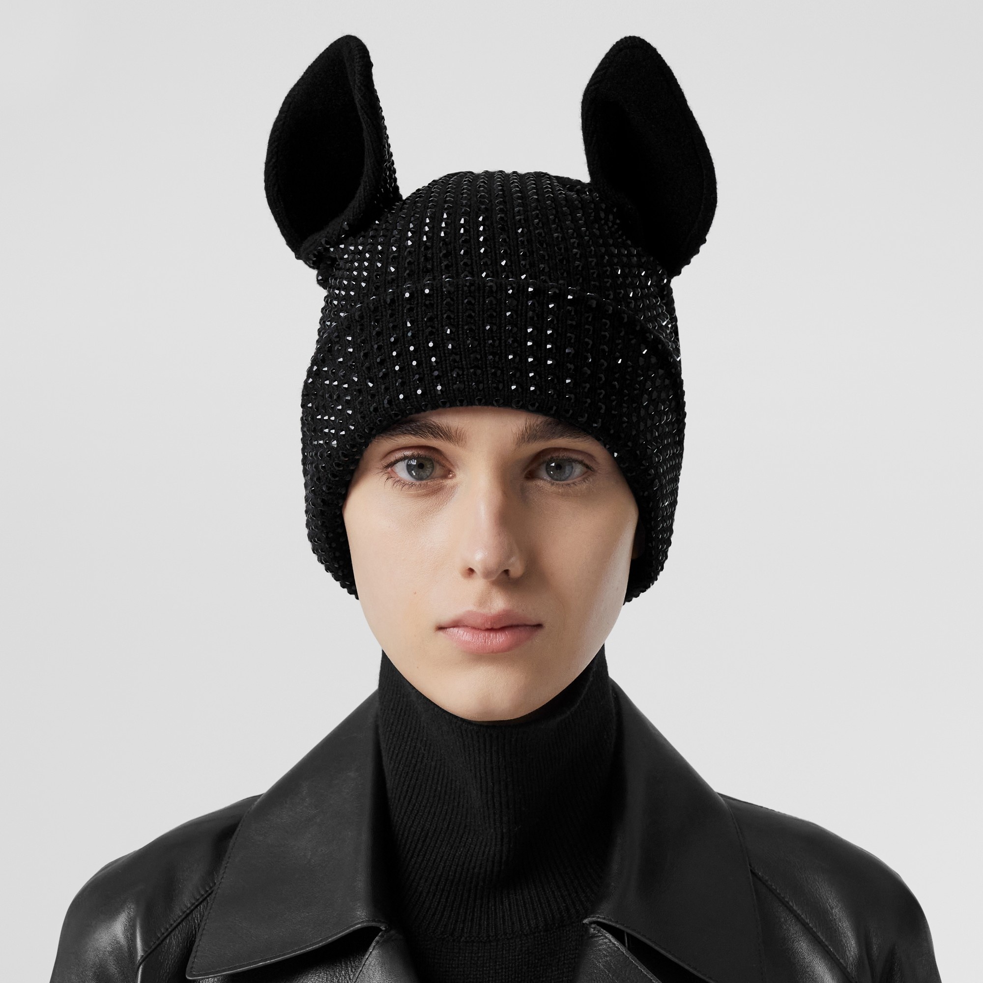 Deer Detail Crystal-embellished Wool Beanie - 3