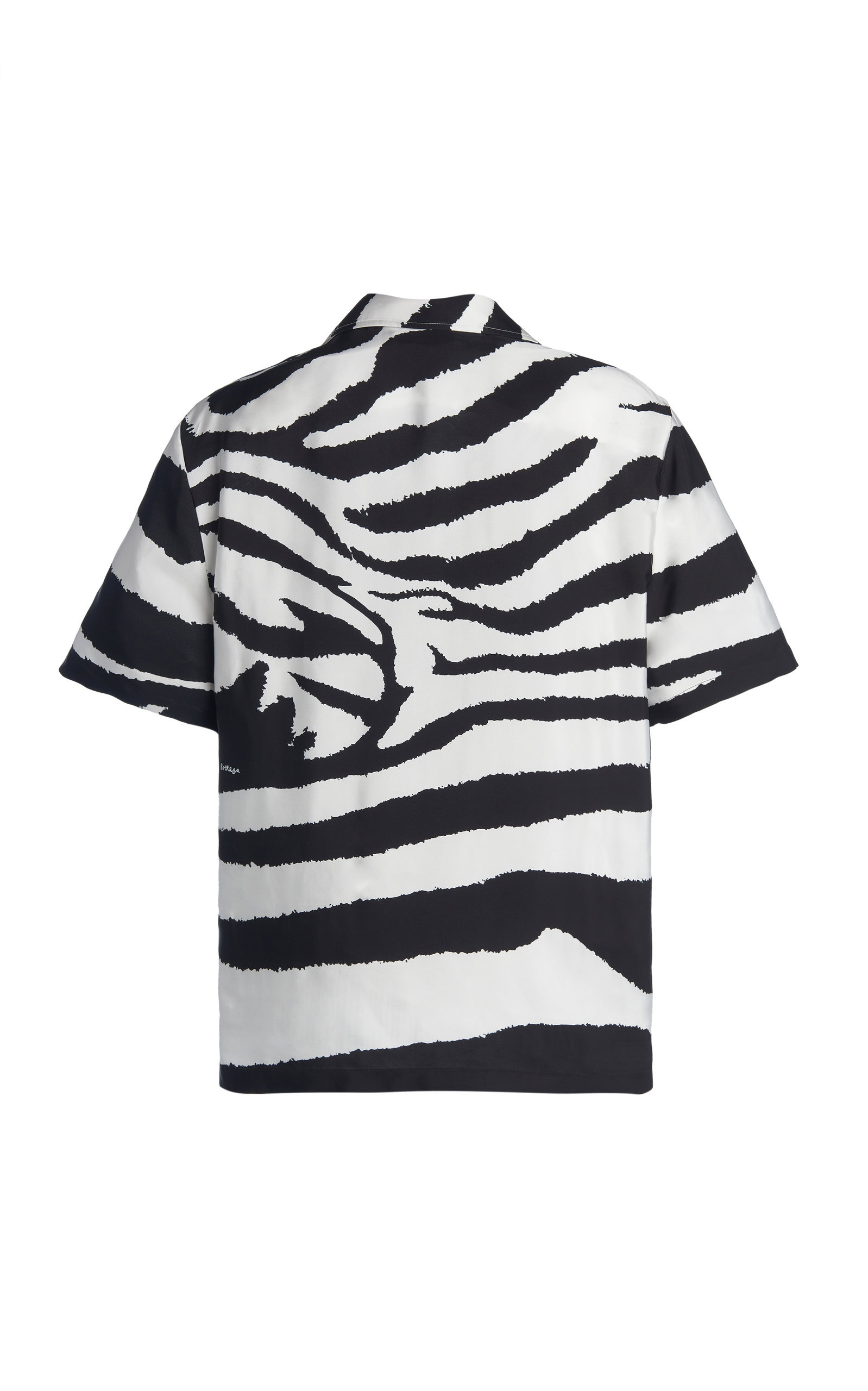 Zebra-Print Crepe Parachute Shirt black/white - 4
