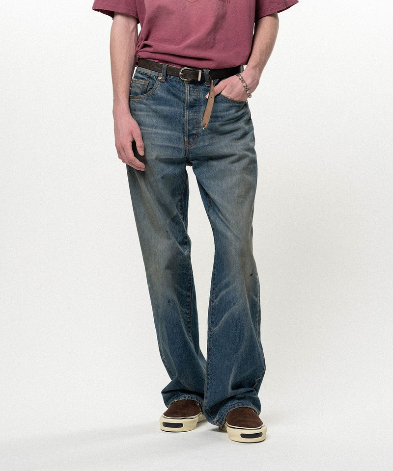 Distressed Straight Denim Pants 12