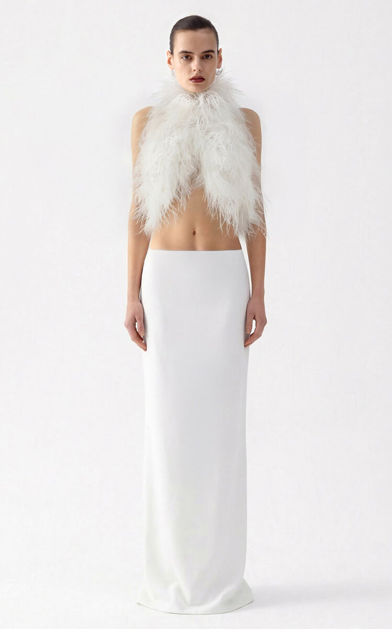 Jazzy Feathered Top white - 1