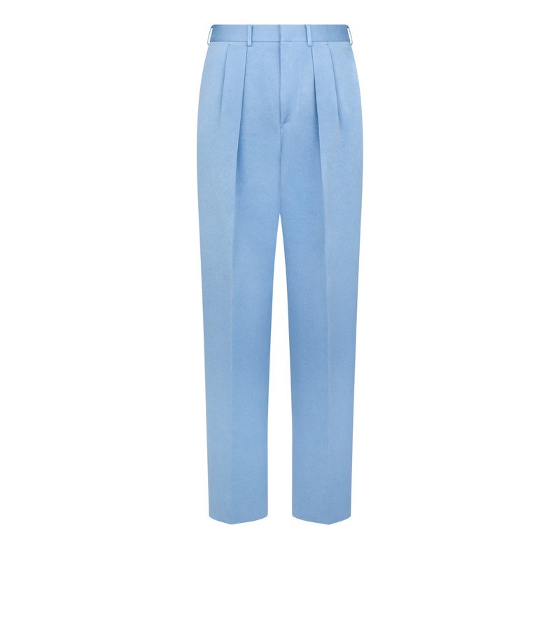 TEXTURED PEACHED SATIN DOUBLE PLEAT PANT 1