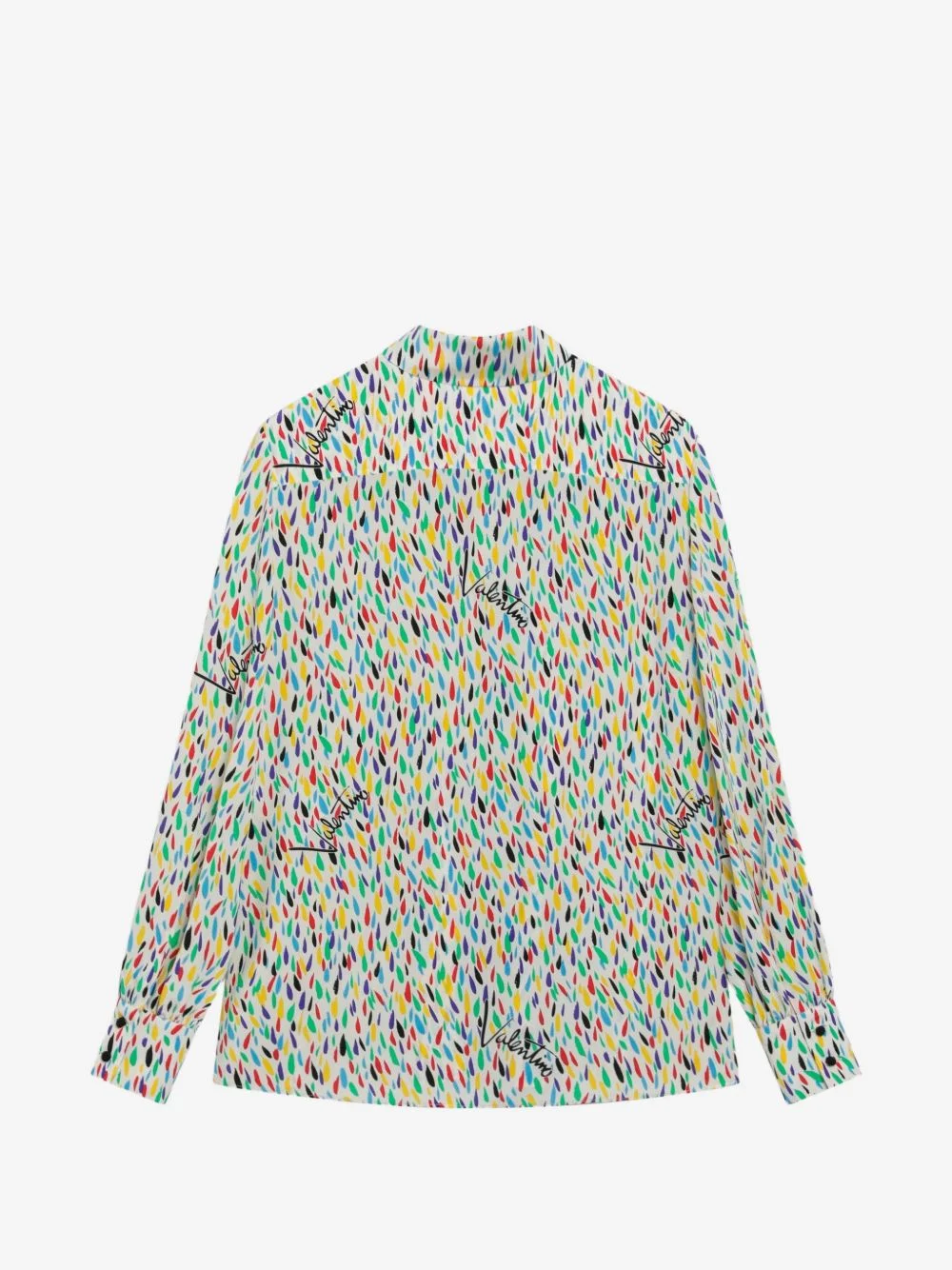 logo-print silk shirt - 1