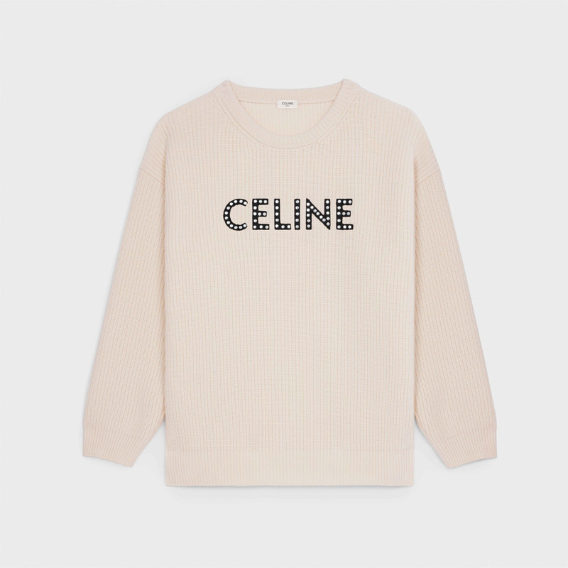 OVERSIZED CELINE SWEATER IN RIBBED WOOL WITH STUDS 1