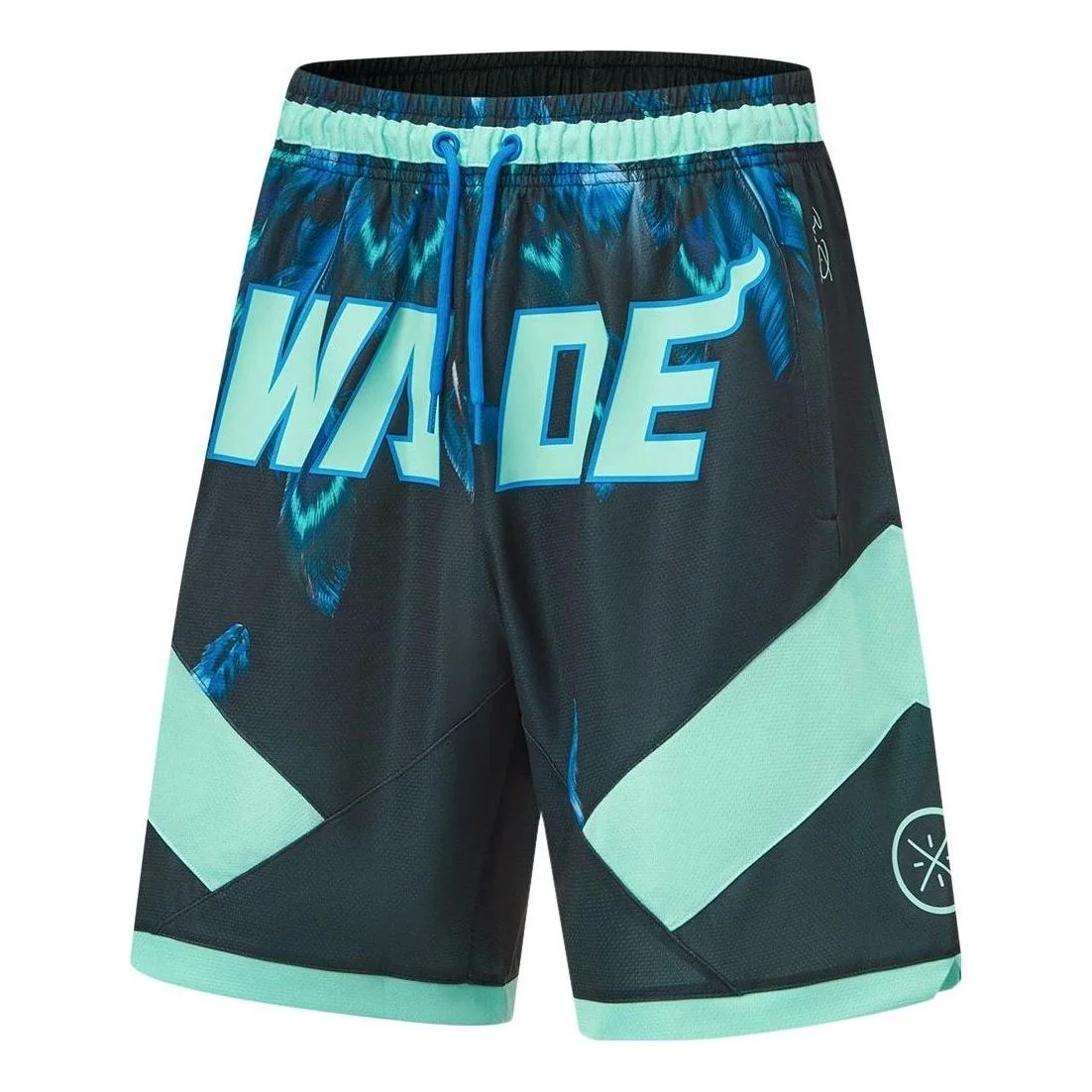 Li-Ning Wade Loose Fit Basketball Shorts 'Blue Mint Green' AAPT535-11 - 1