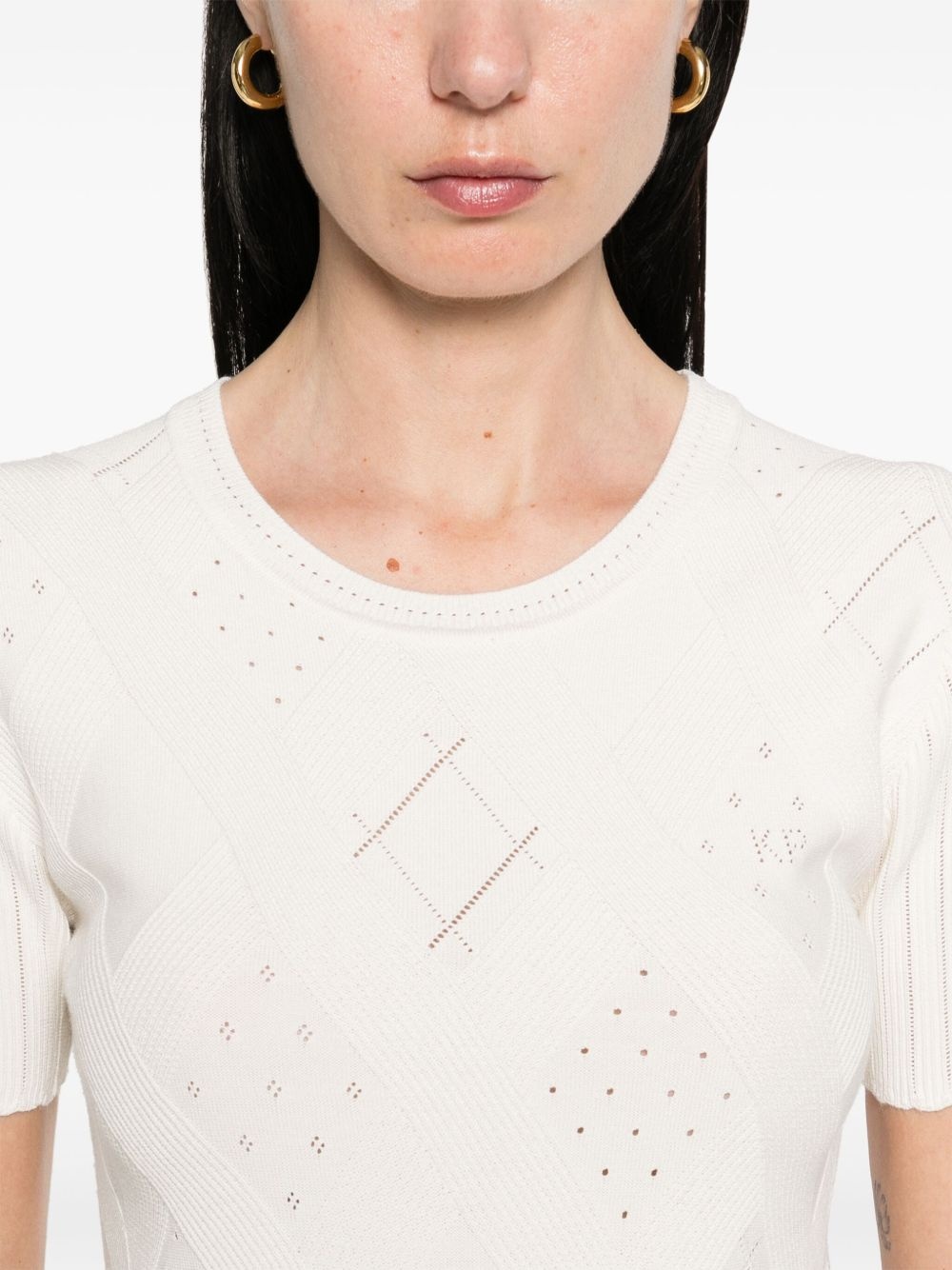 diamond-pattern T-shirt - 5