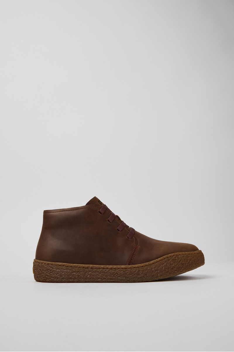 Brown Nubuck Ankle Boots for Men. 1