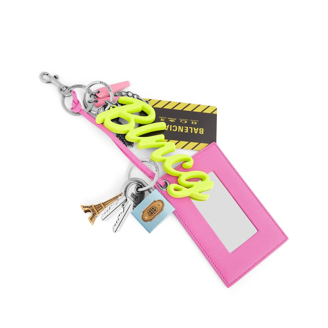Charm/keychain Subway Mirror  in Glossy Pink/multicolored - 1