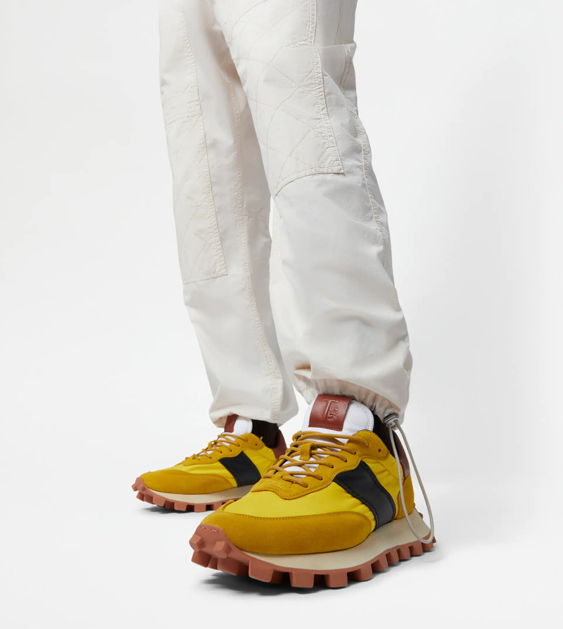 Tod's SNEAKERS TOD'S 1T IN SUEDE AND FABRIC - YELLOW, BLACK, BROWN outlook