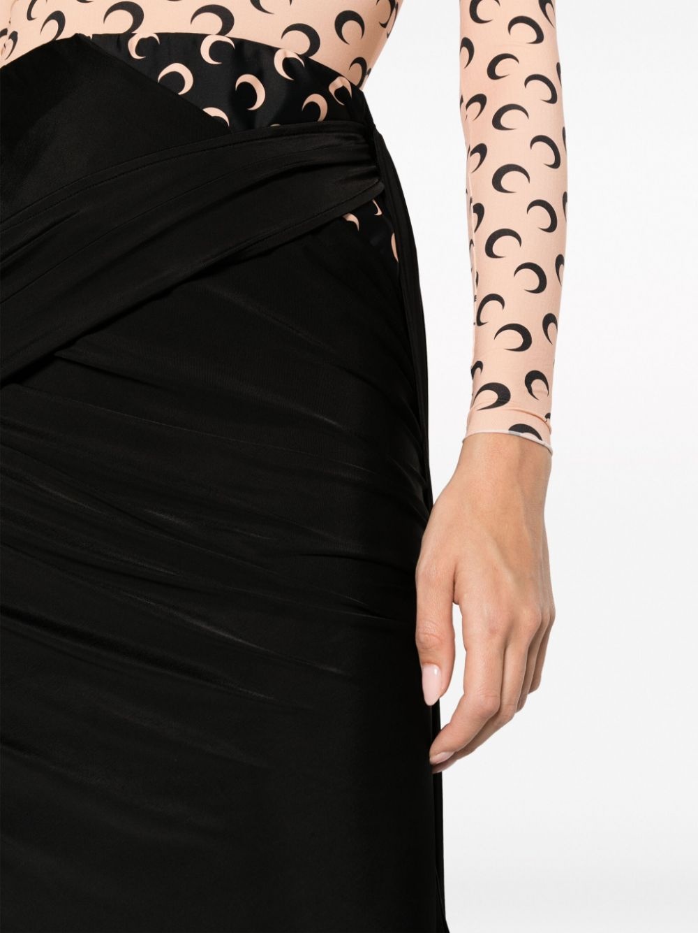 draped midi asymmetric skirt - 5