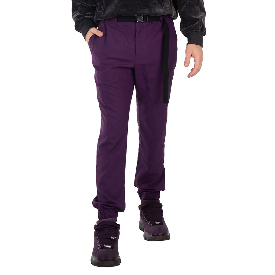 Sacai Men's Purple Suiting Pants With Belt - 3
