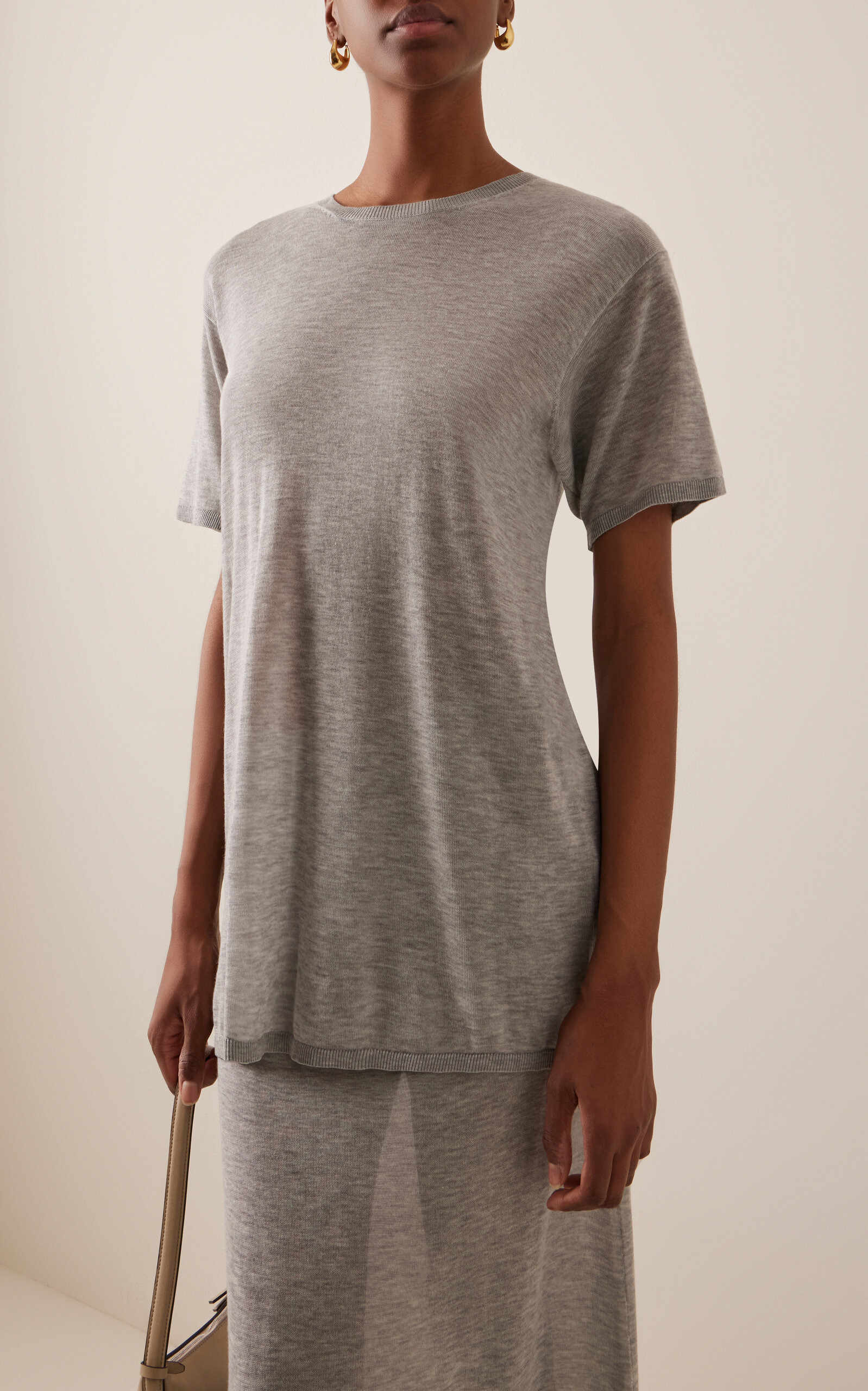 Stretch-Cashmere Top grey - 2