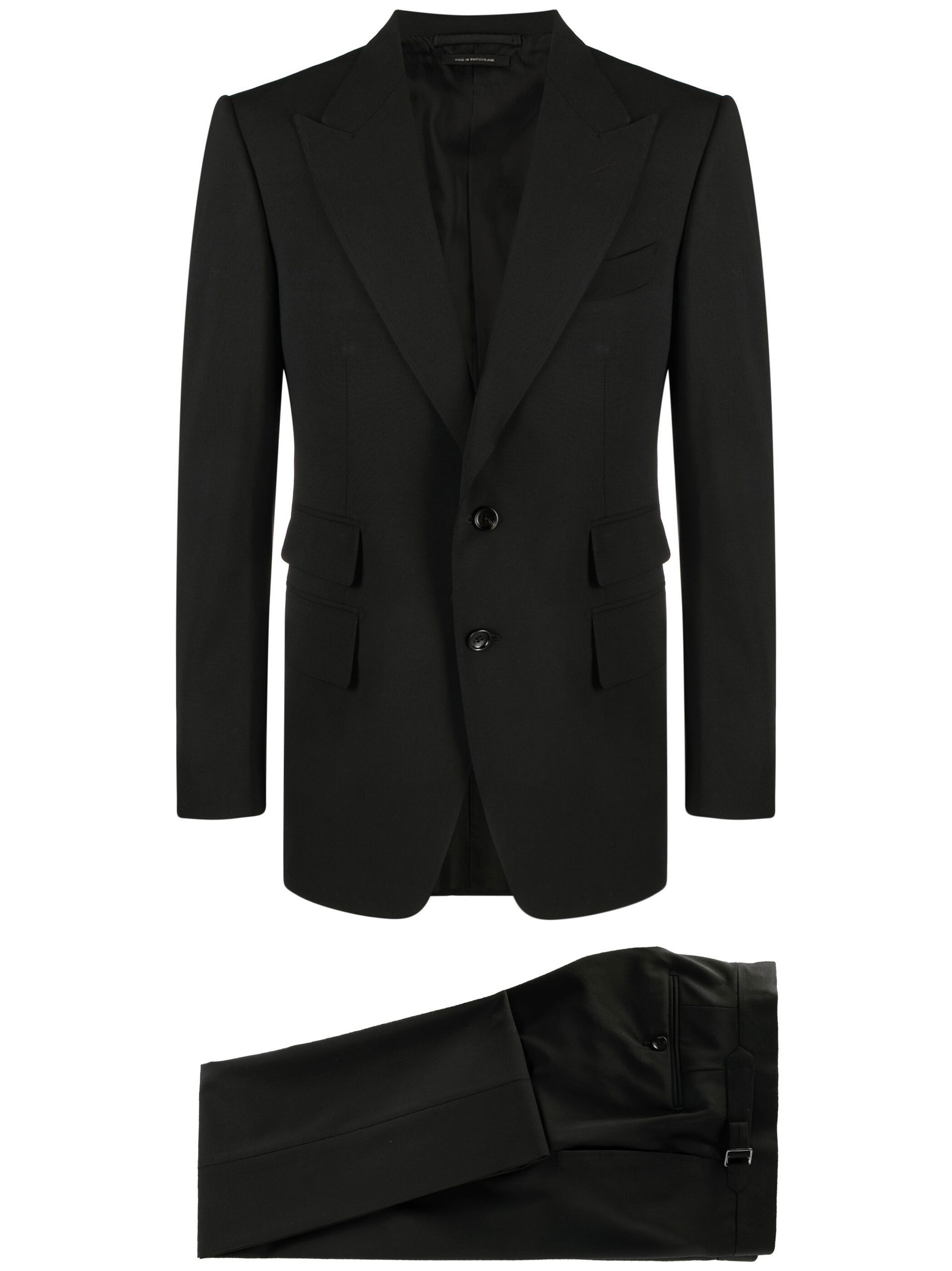 black Shelton single-breasted wool suit - 1