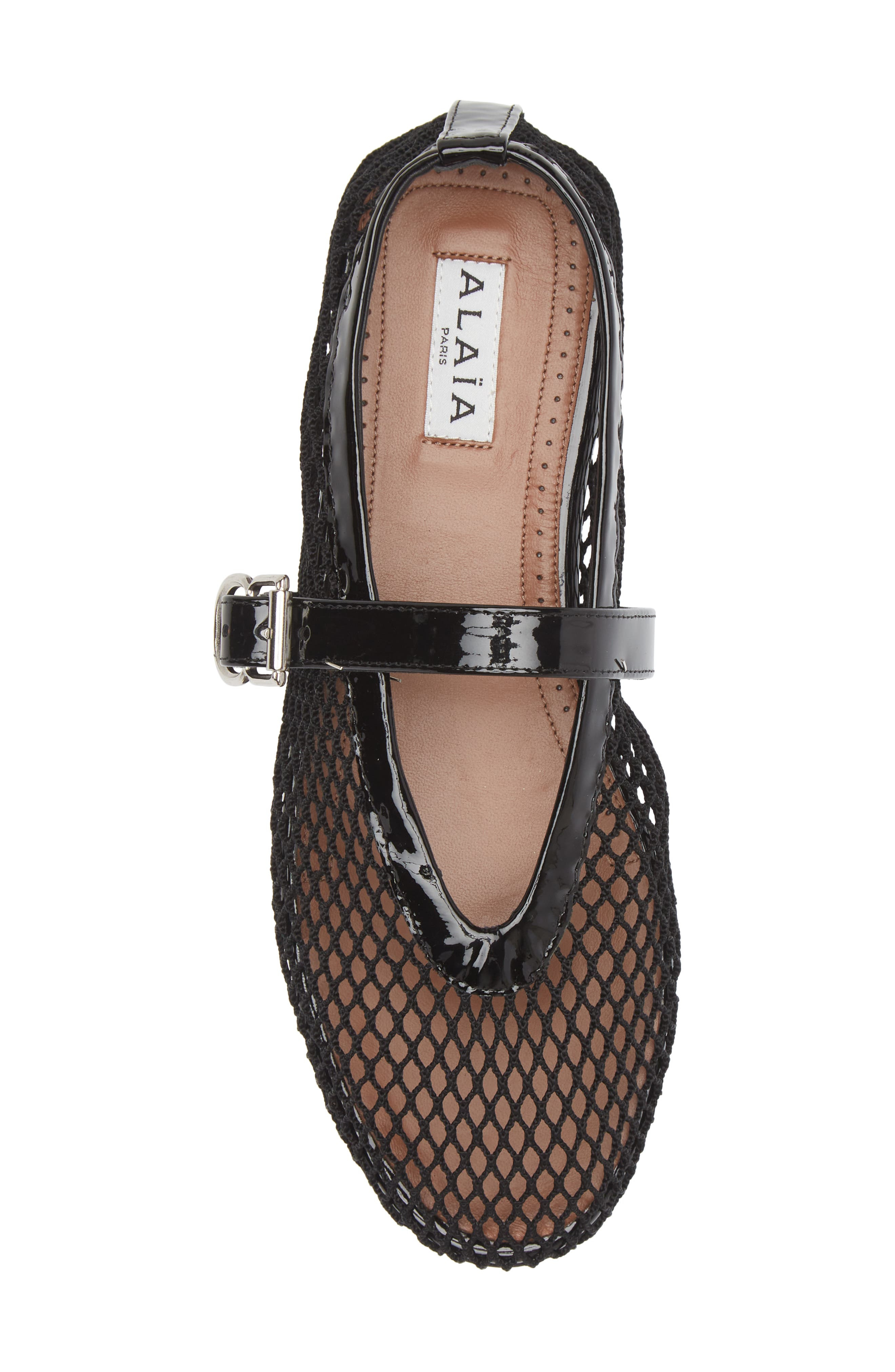 Alaïa Fishnet Ballerina Flat in Noir at Nordstrom - 5