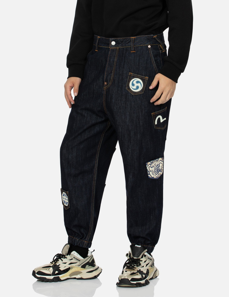 MULTI POCKET WITH SEAGULL EMBROIDERY RELAX FIT DENIM JOGGERS 8