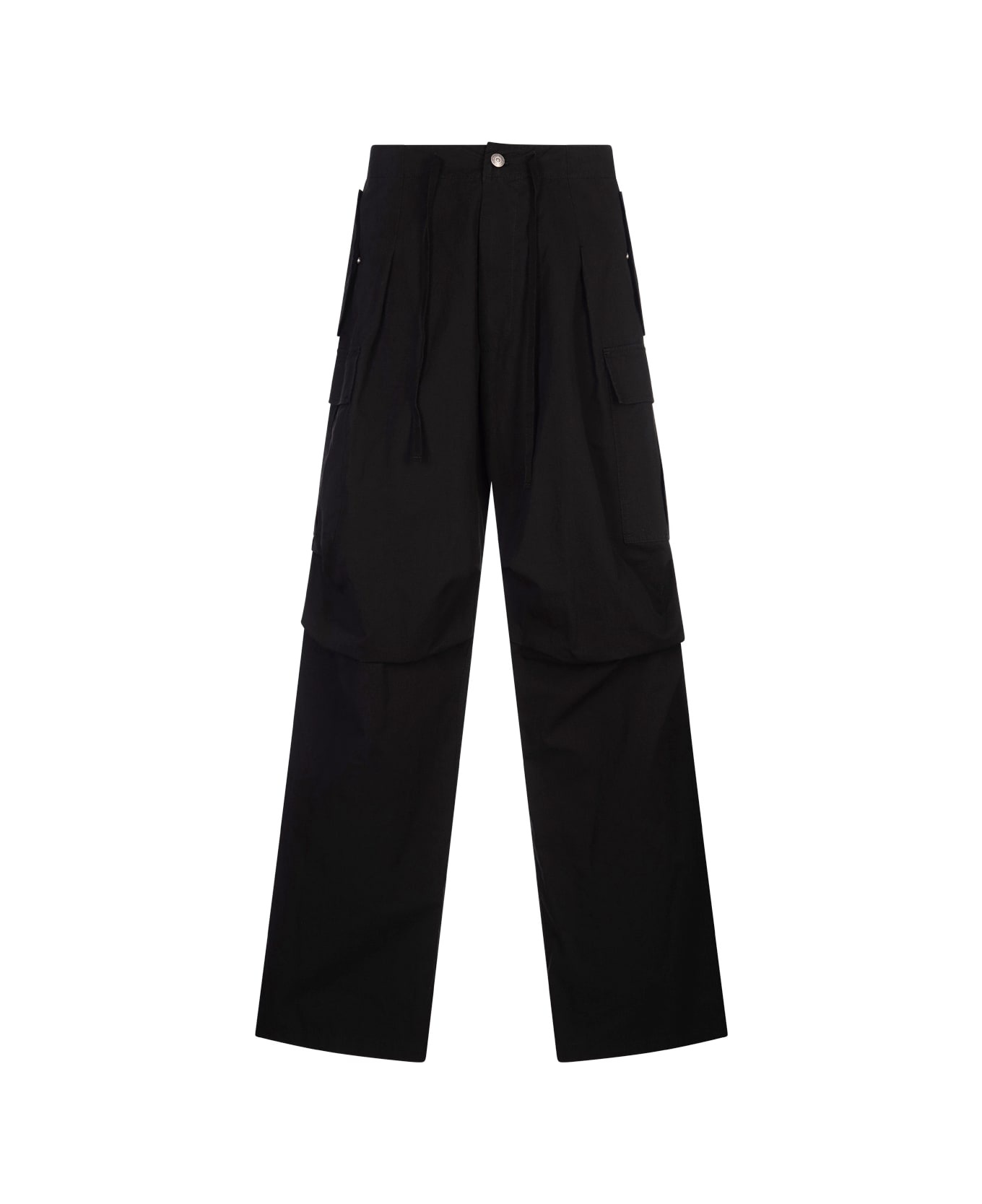 Cargo Trousers With Pleat In Black - 1