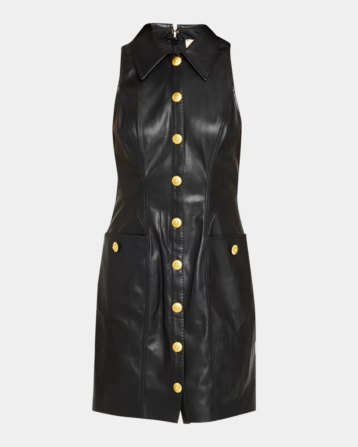 Apolline Sleeveless Faux-Leather Mini Dress - 1