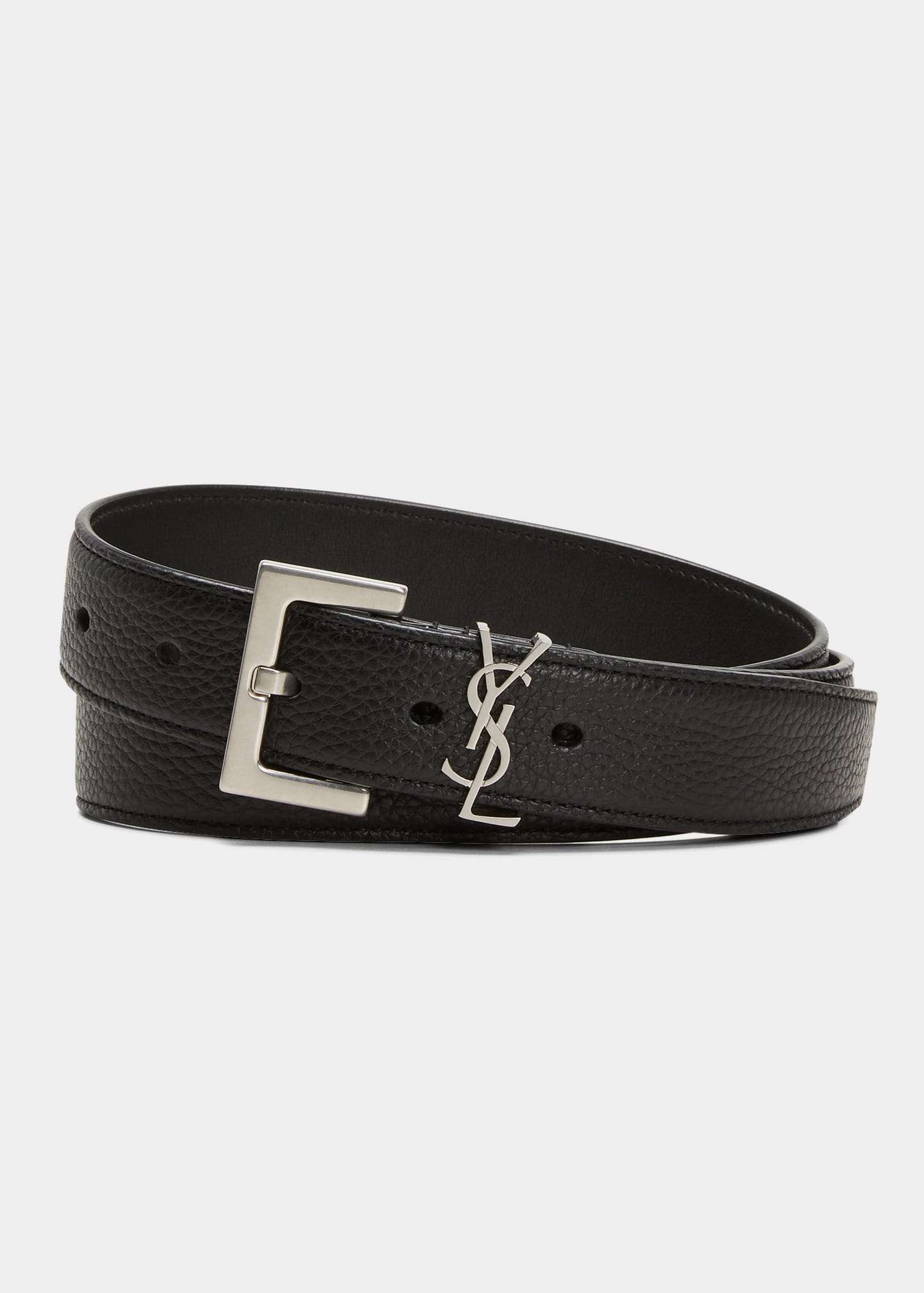 Men's YSL Logo Leather Belt - 1