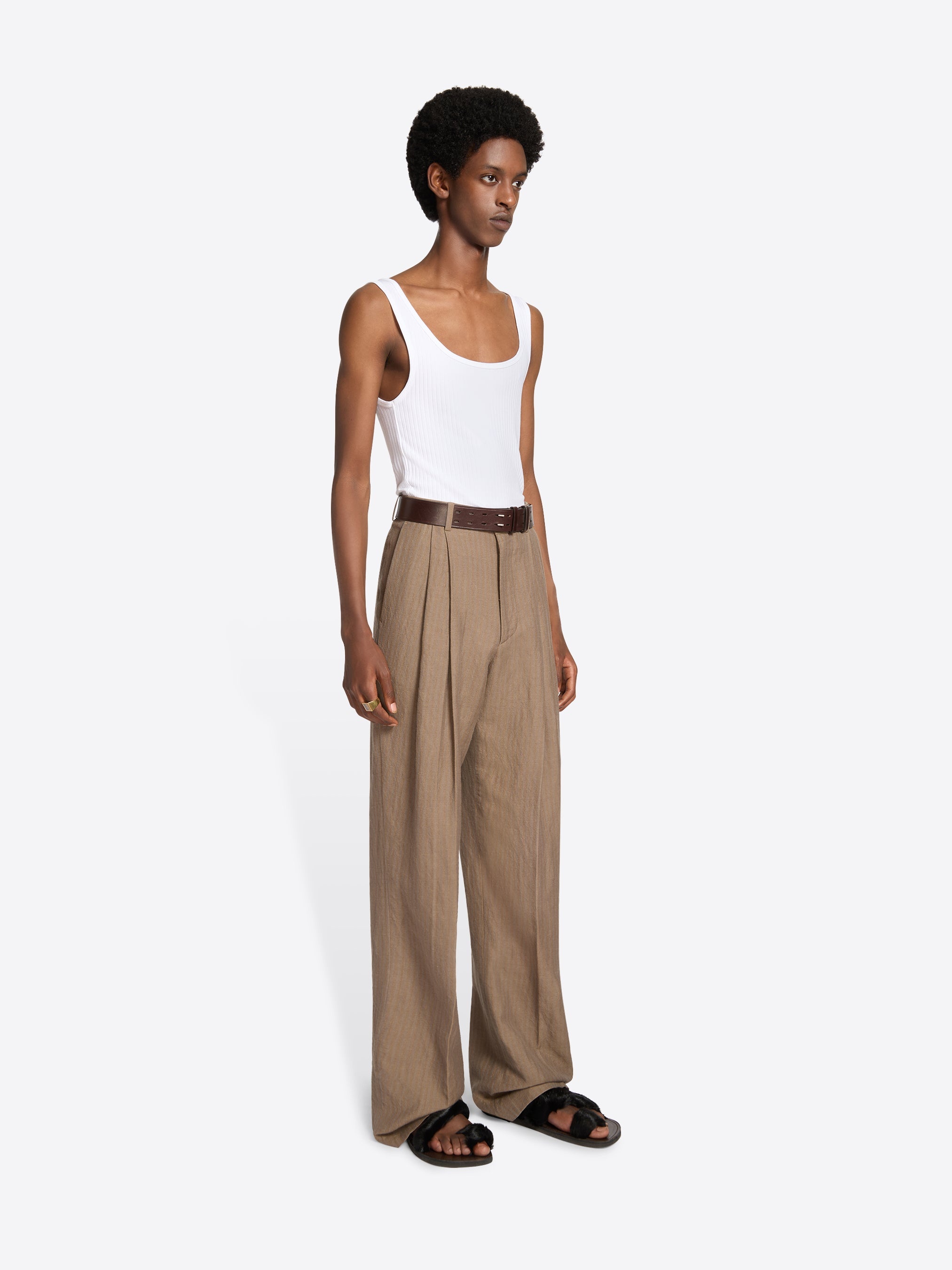 LINEN STRAIGHT PANTS - 3