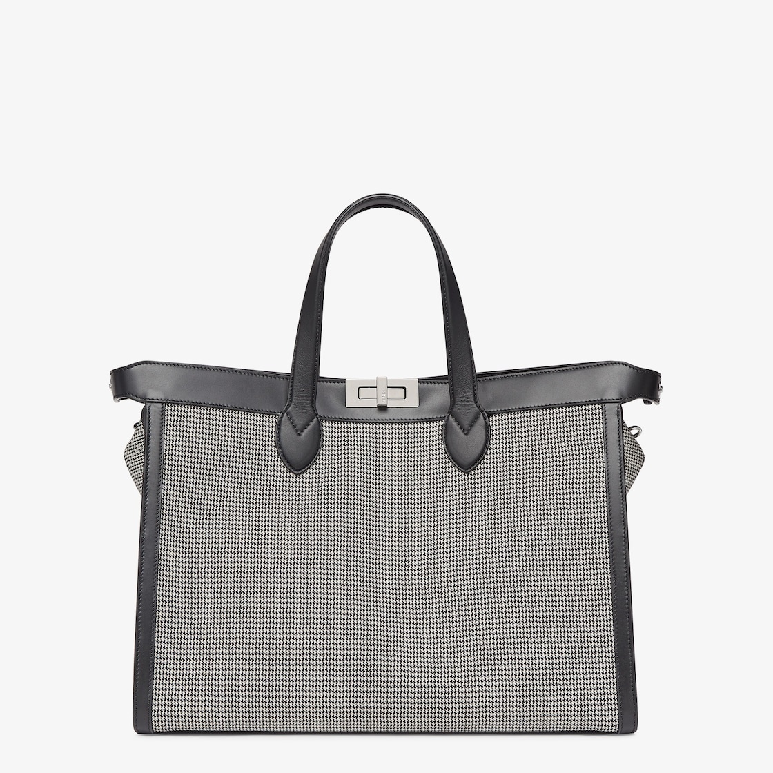 Peekaboo ISeeU Forty8 bag made of fabric with a black and white houndstooth micro motif embellished  - 1