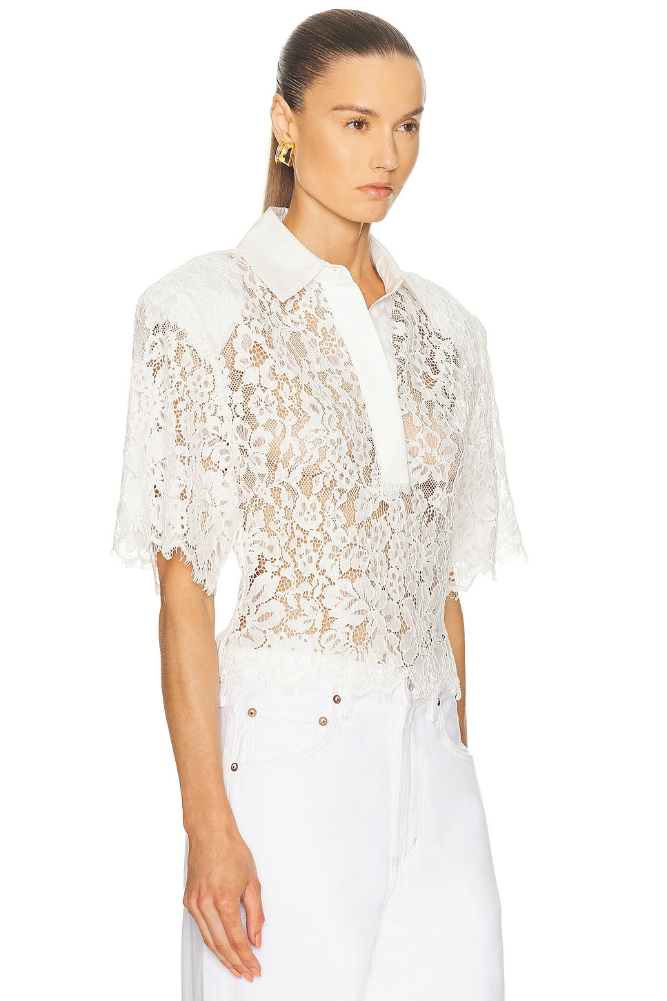 The Lace Shirt With Shoulder Pad - 2
