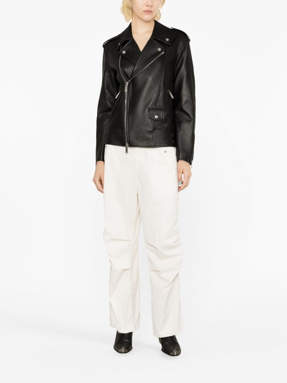 leather biker jacket - 2