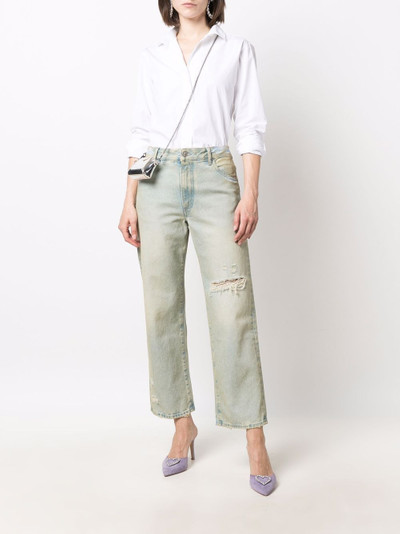 THE ATTICO distressed effect wide-leg jeans outlook
