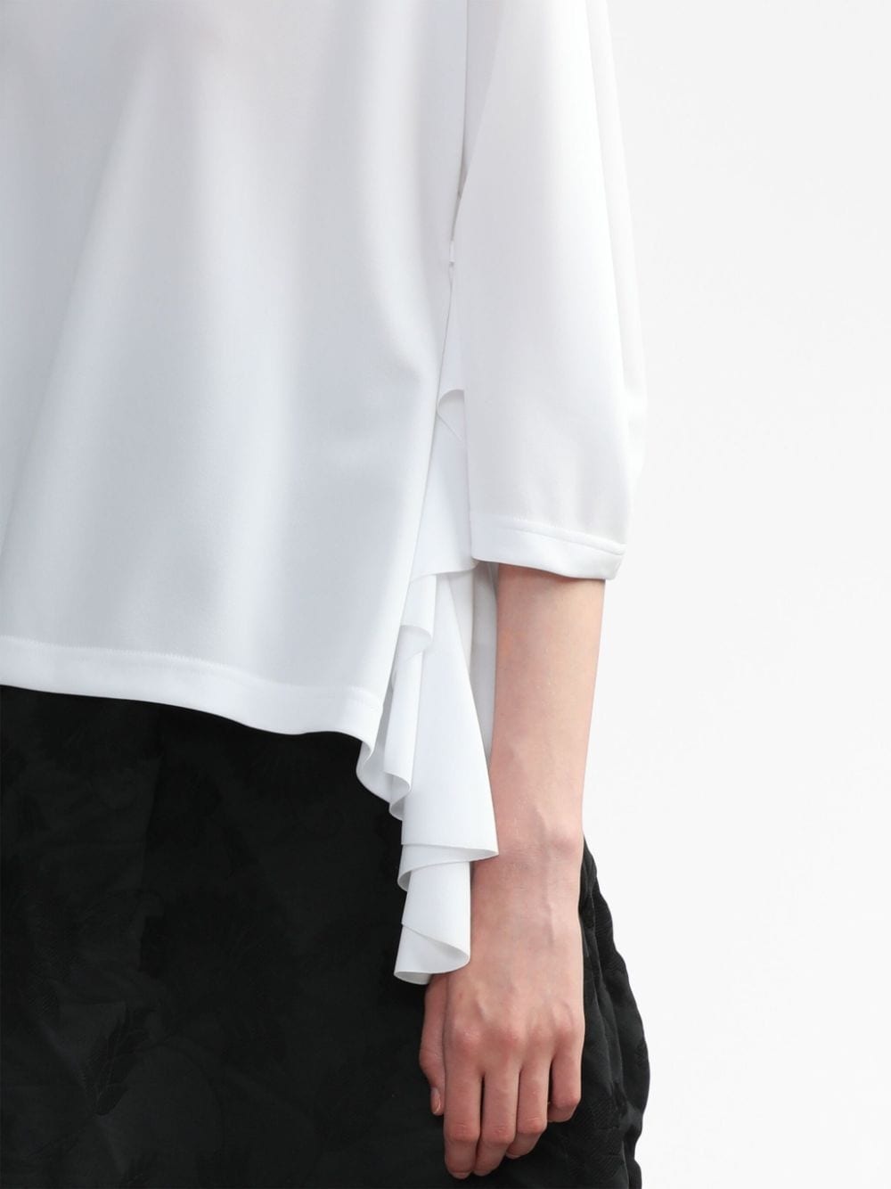 draped-detail crew-neck blouse - 5