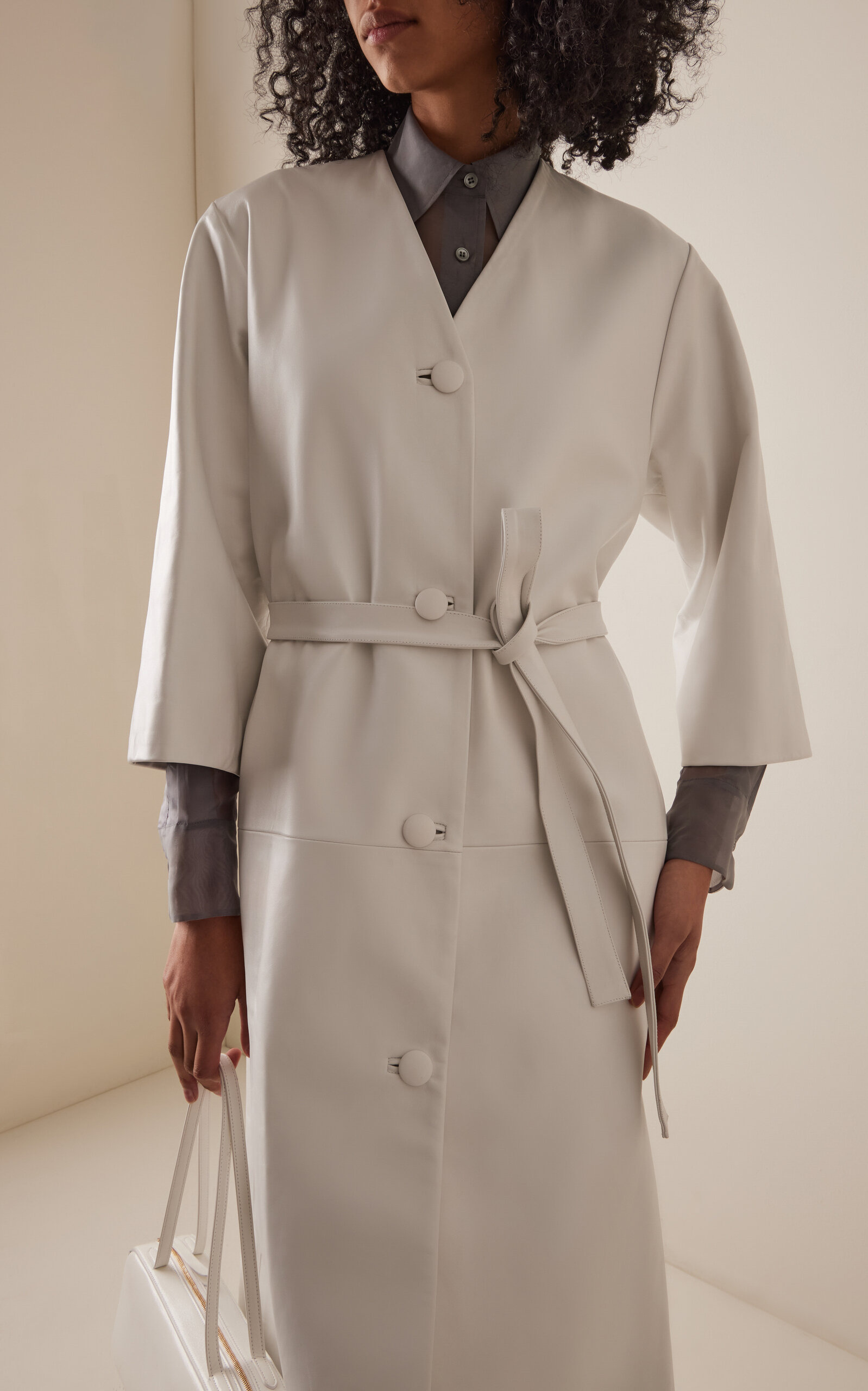 Leather Coat ivory - 3
