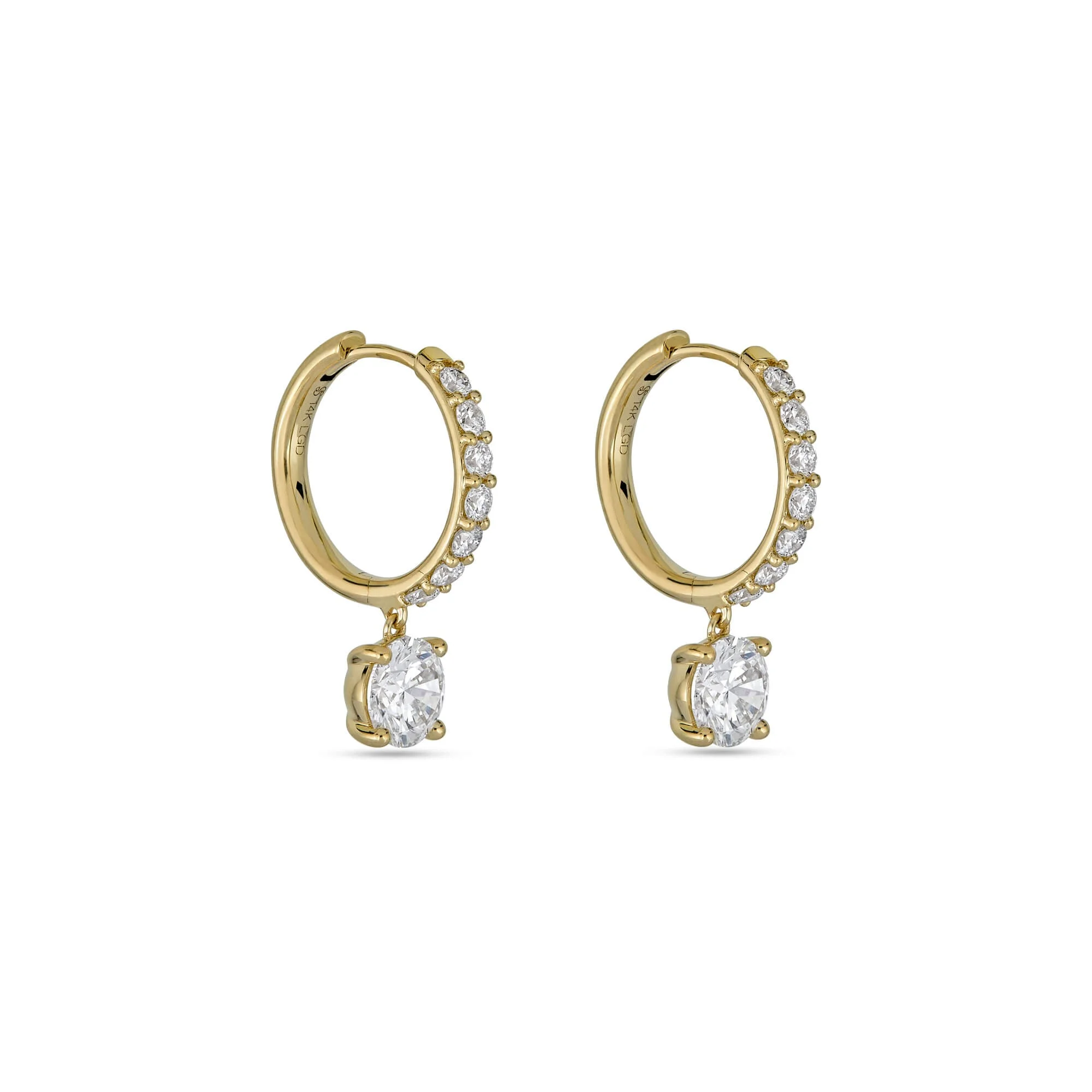 LAB-Created Diamond Drop Earrings - 1