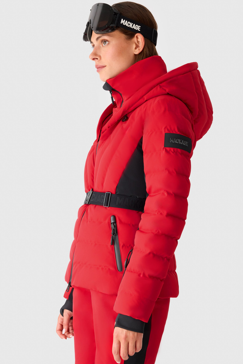 ELITA-ZR Down ski jacket with removable blue fox fur trim 8